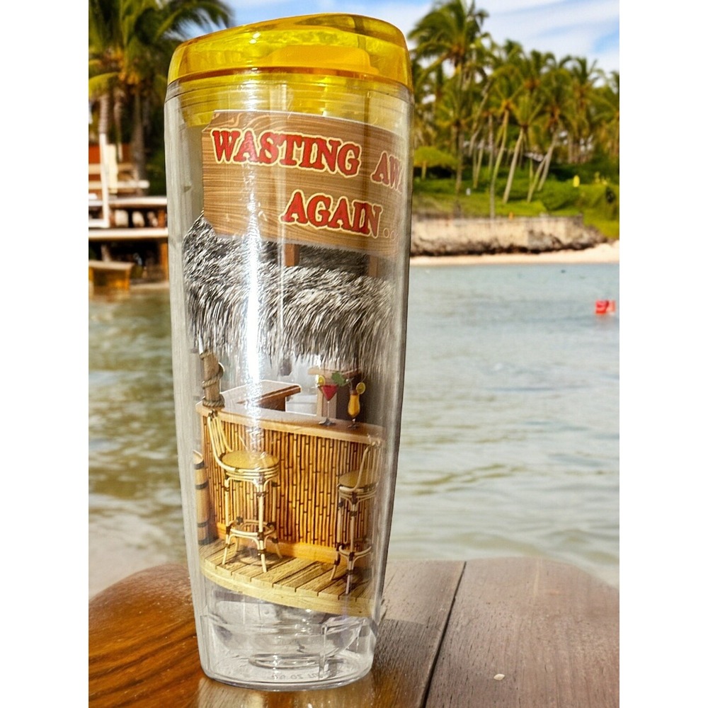 Margaritaville "Wasting Away Again..." Insulated 26 Ounce Tumbler Yellow Lid